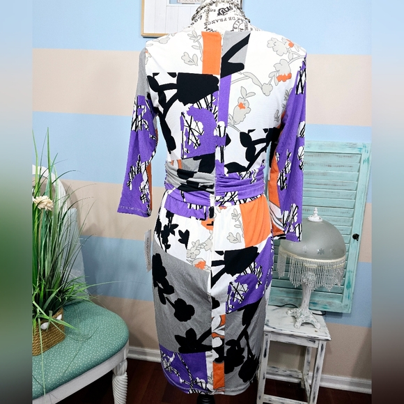 NWT Maggy London Viola Multi Plunge Dress - Picture 6 of 11